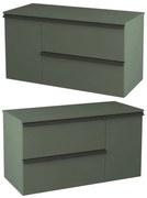 Mobile da bagno sotto lavabo BADEN HAUS Rodi verde laccato opaco L 105 x H 57 x P 46 cm 3 cassetti, lavabo non incluso