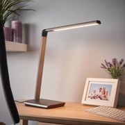 Lindby Lampada da scrivania a LED Kuno, grigio, USB, touch dimmer