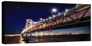 Stampa su tela Bay bridge illuminato, multicolore 140 x 70 cm