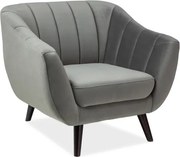Poltrona Elite 1 Velvet grigia – 91x85x83 cm