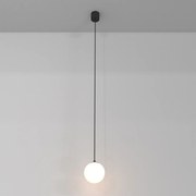 Lampadario A Sospensione Moderno Luna Alluminio Nero Luce Led Integrato 5W Calda