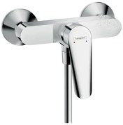 Rubinetto per doccia getto laminare cristallino a 2 manopole Logis E cromo lucido HANSGROHE