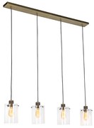 Lampada a sospensione scandinava bronzo con vetro 4 luci - Dome