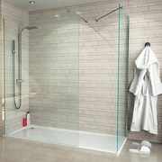Walk-in single L 100 x H 200 cm, vetro 8 mm vetro senza finitura / trasparente cromo