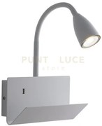Applique a parete gulp flessibile bianca con usb 2a 1 luce attacco ...