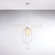 Sospensione in ferro cromato 1 luce con sfera dm.20 erik