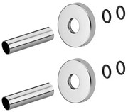 Set copritubo per termoarredo universale in ottone con finitura cromo