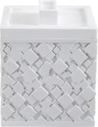 Organizer da bagno bianco in poliresina per dischetti di cotone Agda – Spirella