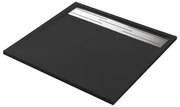 Piatto doccia SENSEA in resina Neo Metal Grid nero L 100 x L 100 x H 3 cm opaco effetto pietra