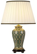 Lampada Da Scrivania Contemporanea Sashi Porcellana Verde Oro 1 Luce E27