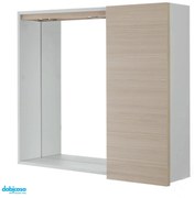 Specchiera Contenitiva "Stella" Da 68 cm C/Un'Anta Color Larice e Una Cassa In Pvc Bianco