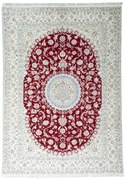 Nain Tappeto 280x200 Rosso (Iran) Annodato A Mano