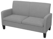 Divano a 2 posti 135x65x76 cm grigio chiaro