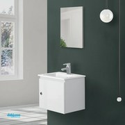 Mobile Bagno Sospeso "SI 50" Da 50 cm Composto Da Un'Anta Finitura Bianco