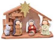 Presepe natività Angelo illuminata con luce Led 22,5&#215;8,5&#215;16 cm Bianco caldo Viscio