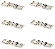 Set di 6 faretti da incasso bianchi GU10 AR70 Trimless 3 luci - Oneon