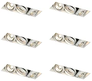 Set di 6 faretti da incasso bianchi GU10 AR70 Trimless 3 luci - Oneon