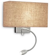 Applique Moderna Hotel Metallo Canvas 2 Luci E27+Led 1,5W