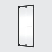 Porta doccia pieghevole Easy L 90 x H 190cm, Sp. 6 mm in vetro smerigliato profilo nero