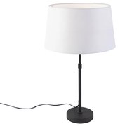 Lampada da tavolo nera paralume bianco regolabile 35 cm - PARTE