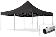 TOOLPORT 5x5m gazebo pieghevole PVC ignifugo, PROFESSIONAL alluminio, nero - (59058)