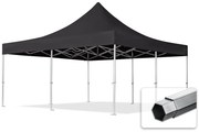 TOOLPORT 5x5m gazebo pieghevole PVC, PROFESSIONAL alluminio, nero - (59058)