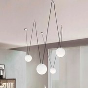 Lampadario Glamour Lena bianco paralume bianco 4x E27 NOVECENTO