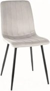 Sedia Alan in velluto grigio Blu03