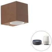 Lampada da parete intelligente marrone ruggine IP44 con Wi-Fi GU10 - Baleno