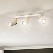 Luminex Faretto da soffitto Rondo bianco/oro, 3 luci