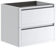 Mobile da bagno sotto lavabo TRATTO bianco opaco L 59.5 x H 50 x P 45.5 cm 2 cassetti, lavabo non incluso