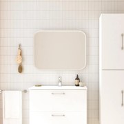 Specchio Kende rettangolare in alluminio bianco 80 x 60 cm