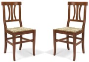 HOLLY - set 2 sedie curve in legno massello