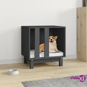 vidaXL Cuccia per Cani Nera 95,5x73,5x90 cm in Legno Massello di Pino