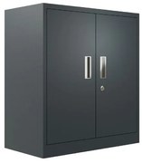 Armadio basso metallico in acciaio, grigio antracite L 82.2 x H 90 x P 43.4 cm, 2 ante, da interno