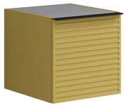 Struttura semi colonna da bagno Pixel 1 anta laccato opaco giallo sole L 40 x H 40 x P 45.5 cm