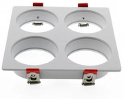 Portafaretto fisso per faretto Cobfix 10W da incasso 166x166mm Bianco Quadrato 4 posti M LEDME