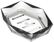 Porta Sapone Grigio Trasparente In Plastica ABS Diamante