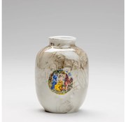 Vaso in porcellana  12,5x9 cm marrone gracie