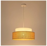 Lampadario a sospensione con filo BOHO 1xE27/60W/230V diametro 40 cm bianco/beige