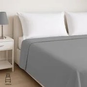 Lenzuolo piano singolo cotone percalle grigio