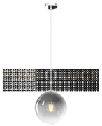 Sospensione cromo 1 luce vetro piccolo fume' 1194cr-s20-fu
