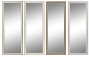 Specchio da parete DKD Home Decor 36 x 2 x 95,5 cm Cristallo Marrone Bianco Grigio scuro polistirene (4 Pezzi)