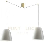 Lampadario a sospensione ares bianca 250cm in vetro soffiato 2 luci...