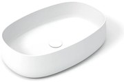 Lavabo da appoggio OLYMPIA CERAMICA ovale in ceramica L 60 x H 14 x P 40 cm bianco lucido piletta non inclusa
