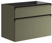 Mobile da bagno sotto lavabo Fusion verde salvia opaco L 79.5 x H 60 x P 45.5 cm 2 cassetti, lavabo non incluso