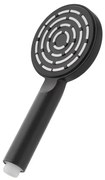 Doccetta tonda monogetto da 23,5 cm nero opaco in ABS anticalcare Hidra