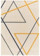 Tappeto Lucie geometrico bianco,grigio e giallo, L 230 x L 160 cm