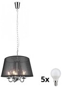 Reality - LED Lampadario a sospensione con catena CIMA 5xE14/40W/230V nero