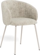 CLARA Beige (tessuto Juto 4)/gambe beige-grigio (Cashmere) - SEDIA MODERNA IMBOTTITA PER SOGGIORNO/SALA DA PRANZO/UFFICIO LOFT